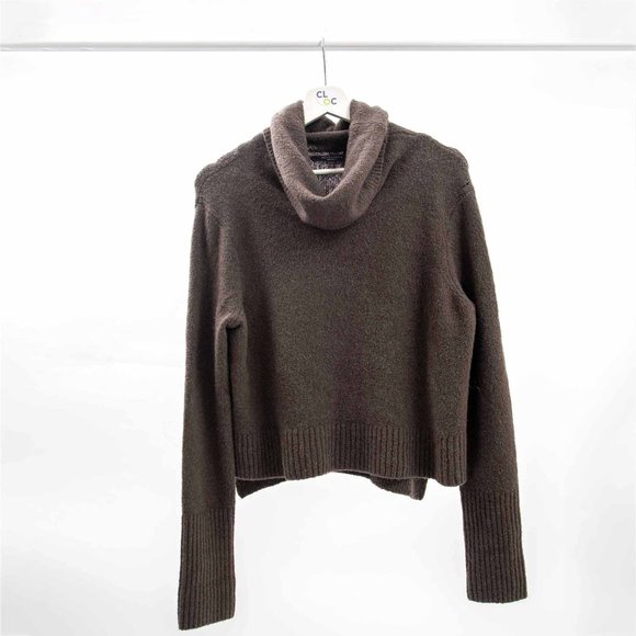 All Saints Crop Turtleneck Sweater w/ High Low Hem - Picture 1 of 3